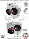 Rn Champion 3 Row Radiator, 10" Fans, Shroud For 1949 - 1952 Studebaker Pickup. Fixed Price $489.21.