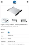 New Genuine Mopar 68480071AC Radiator Dodge Durango. Fixed Price $198.85.