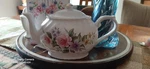 Vintage Arthur Wood & Son--- Staffordshire England Floral Teapot #6307 Roses. Fixed Price $33.00.