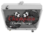 Kr Champion 4 Row Radiator, 2 10" Fans For 1966 1967 Chevy Ii Nova V8 Conv. Fixed Price $487.79.