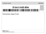 Genuine Bmw Connection, Upper Front 51-64-5-A05-B94 New. Fixed Price $113.19.