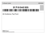 Genuine Bmw Air Guidance, Top Front 51-71-8-040-935 New. Fixed Price $57.82.