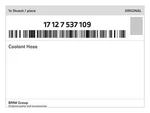 Genuine Bmw Coolant Hose 17-12-7-537-109 New. Fixed Price $115.39.