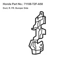 (1) Bnib Oem / Genuine 16-17 Honda Accord Front Bumper Side Duct 71108-T2F-A50. Fixed Price $29.95.