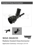 Dorman 902-916CD Coolant Connector Volkswagen 1999-2019. Fixed Price $10.00.