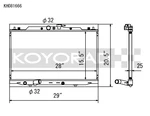 Koyo KH081666 Racing Radiator; For 2004-2008 Acura Tsx 2.4L L4 (mt). Fixed Price $420.51.