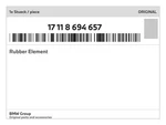 Genuine Bmw Rubber Element 17-11-8-694-657 New. Fixed Price $14.54.