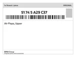 Genuine Bmw Air Flaps, Upper 51-74-5-A29-C37 New. Fixed Price $561.28.