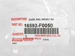 Genuine Oem Toyota 16593-F0050 Passenger Rh Radiator Air Guide 2018-2020 Camry. Fixed Price $56.48.
