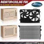 Radiator & Dual Cooling Fan Assembly Kit For Volkswagen Tiguan 2009-2015 L4 2.0L. Fixed Price $231.99.