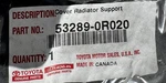 New Oem Toyota RAV4 Radiator Support Sight Shield Cover 2006-2012 53289-0R020. Fixed Price $139.46.