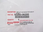 Genuine Oem Toyota 53293-06200 Passenger Radiator Deflector 2012-2014 Camry. Fixed Price $76.74.