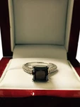 3.78CT Women Black Princess Cut Vs-f Round Diamond Halo Engagement Ring 18K Gold. Fixed Price $3999.00.