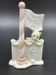 Vintage Precious Moments Sugar Town Flag Pole Figurine #184136 1996. Fixed Price $10.00.